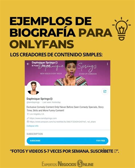 que poner en mi biografia de onlyfans|Descubre los mejores ejemplos de biografía para OnlyFans